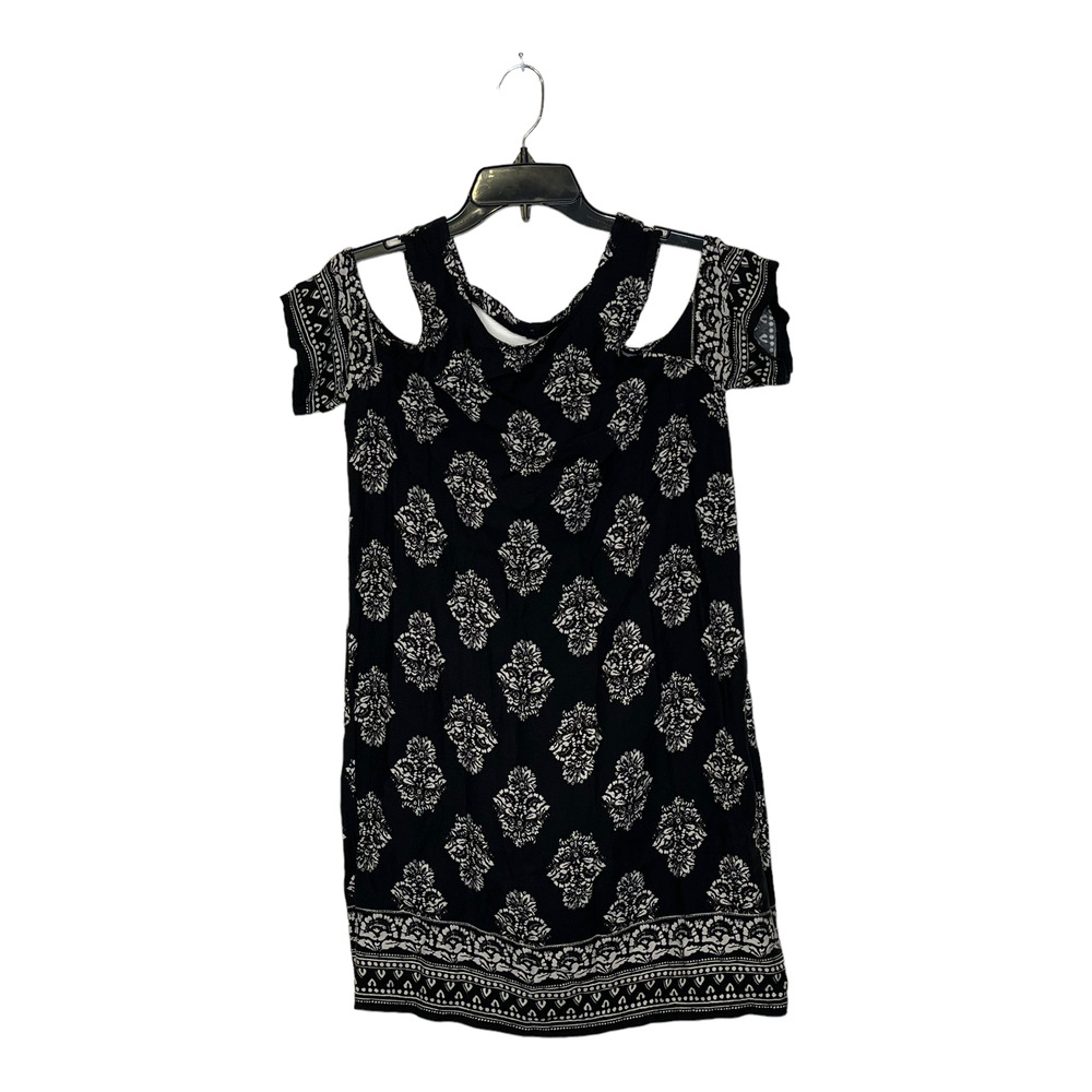Hollister Dress Size‎ Small Black White Floral Pattern SS Open Shoulder